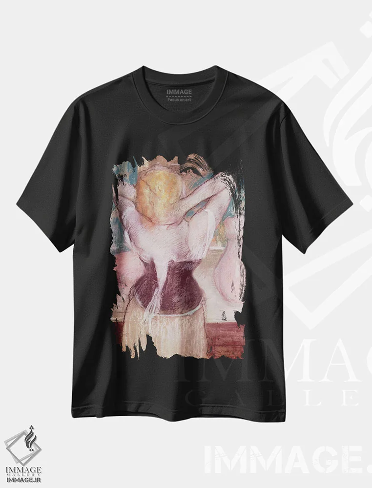 تیشرت مشکی طرح دار آرایشگاه، هنر فاخر کلاسیک اثر ادگار دگا | فروشگاه ایماژ