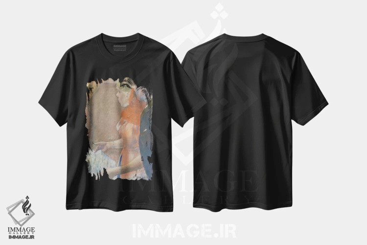 تیشرت مشکی طرح دار پشت صحنه، حدود ۱۸۸۲-۱۸۸۵، هنر فاخر کلاسیک اثر ادگار دگا | فروشگاه ایماژ