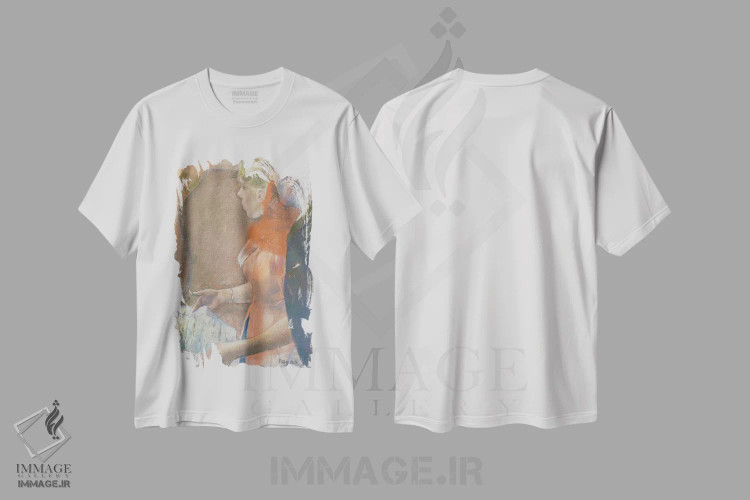 تیشرت سفید طرح دار پشت صحنه، حدود ۱۸۸۲-۱۸۸۵، هنر فاخر کلاسیک اثر ادگار دگا | immage.ir