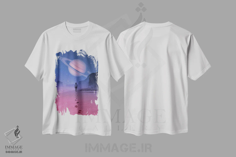 تیشرت سفید طرح دار نگاهی به یک رؤیا، هنر فاخر معاصر اثر انکل دیکا | immage.ir
