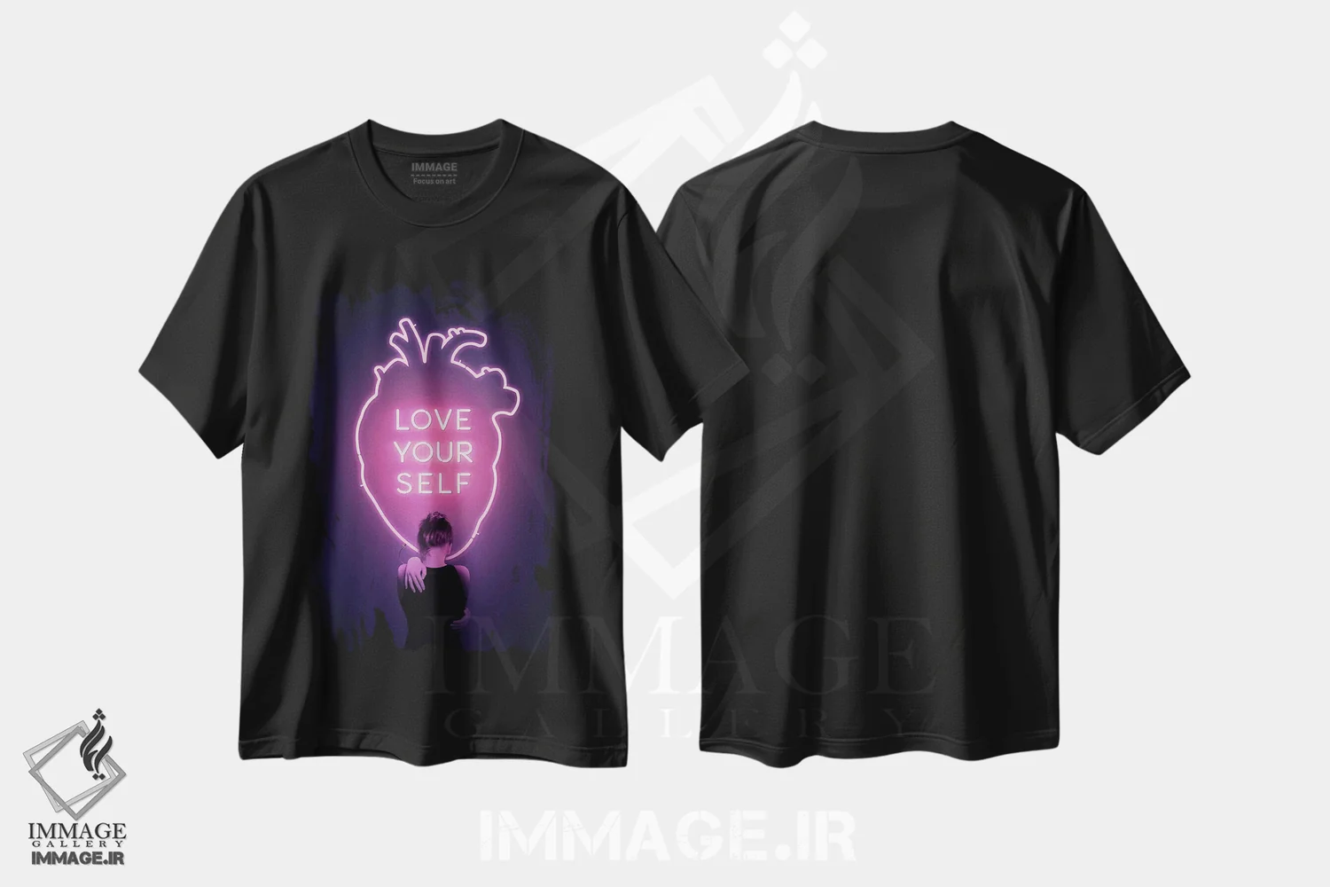 تیشرت مشکی طرح دار خودت را دوست بدار، هنر دیجیتال اثر انکل دیکا | immage.ir