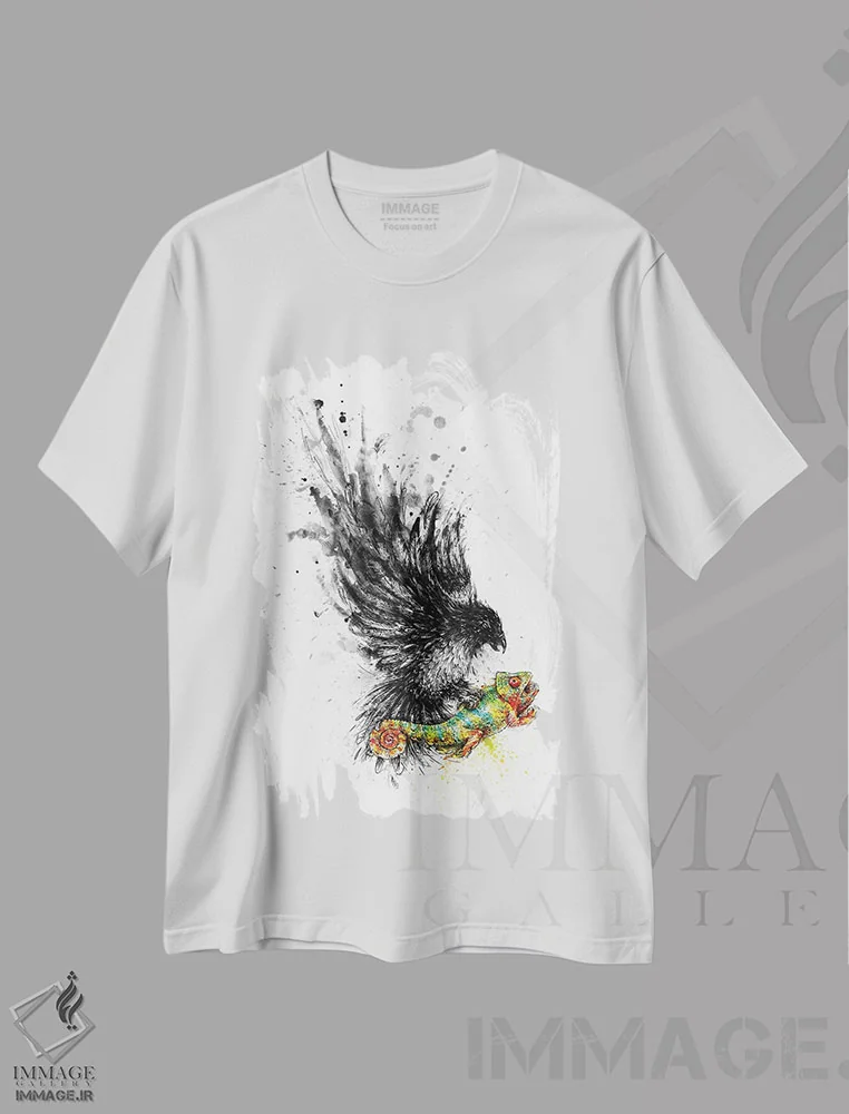 تیشرت سفید طرح دار یکنواختی بازمی گردد، دکوراسیون جایگزین اثر انکل دیکا | فروشگاه ایماژ