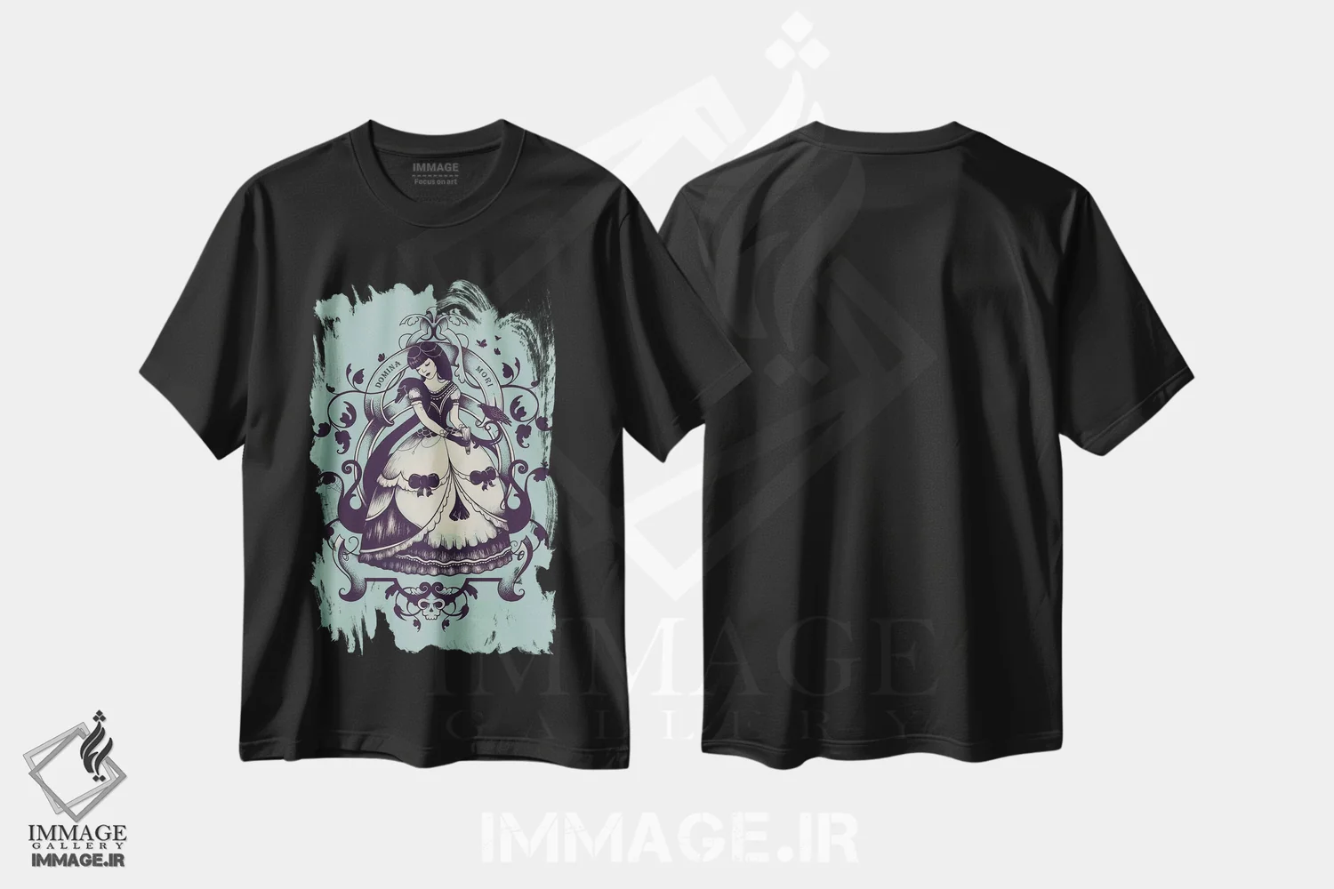 تیشرت مشکی طرح دار خانم مرگ، هنر دیجیتال اثر انکل دیکا | immage.ir