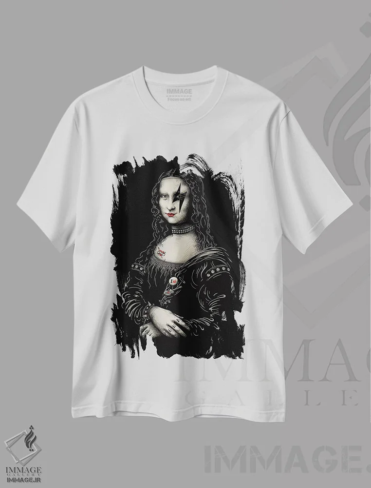 تیشرت سفید طرح دار رنسانس راک، دکوراسیون جایگزین اثر انکل دیکا | فروشگاه ایماژ