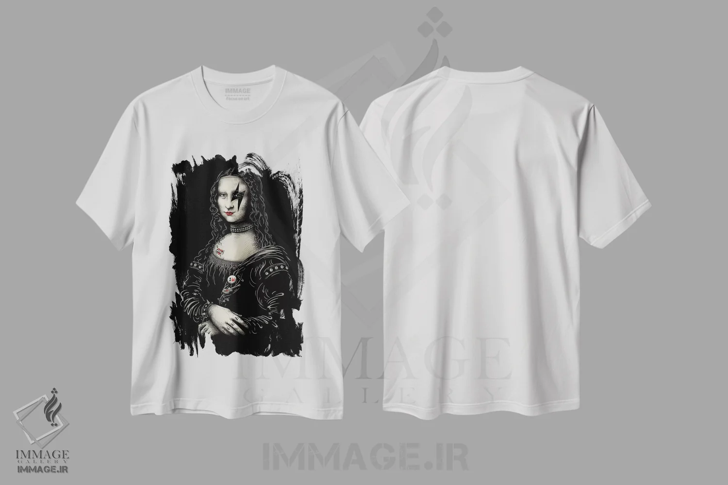 تیشرت سفید طرح دار رنسانس راک، دکوراسیون جایگزین اثر انکل دیکا | فروشگاه ایماژ