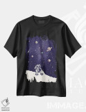 تیشرت مشکی طرح دار رنگ گرد و غبار فضایی، هنر دیجیتال اثر انکل دیکا | immage.ir