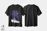 تیشرت مشکی طرح دار رنگ گرد و غبار فضایی، هنر دیجیتال اثر انکل دیکا | immage.ir