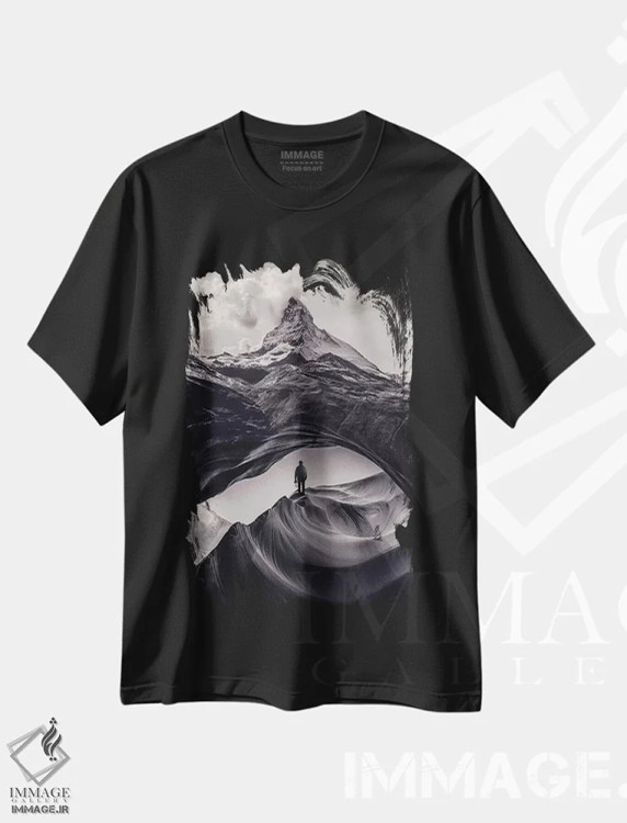 تیشرت مشکی طرح دار حیات وحش شگفت انگیز ۱، هنر فاخر معاصر اثر انکل دیکا | immage.ir