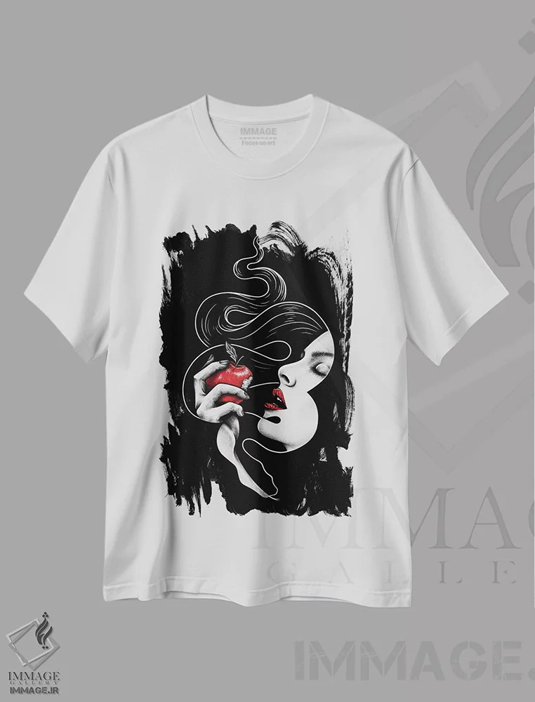 تیشرت سفید طرح دار گناه، هنر دیجیتال اثر انکل دیکا | فروشگاه ایماژ