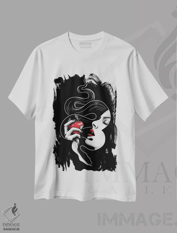 تیشرت سفید طرح دار گناه، هنر دیجیتال اثر انکل دیکا | فروشگاه ایماژ