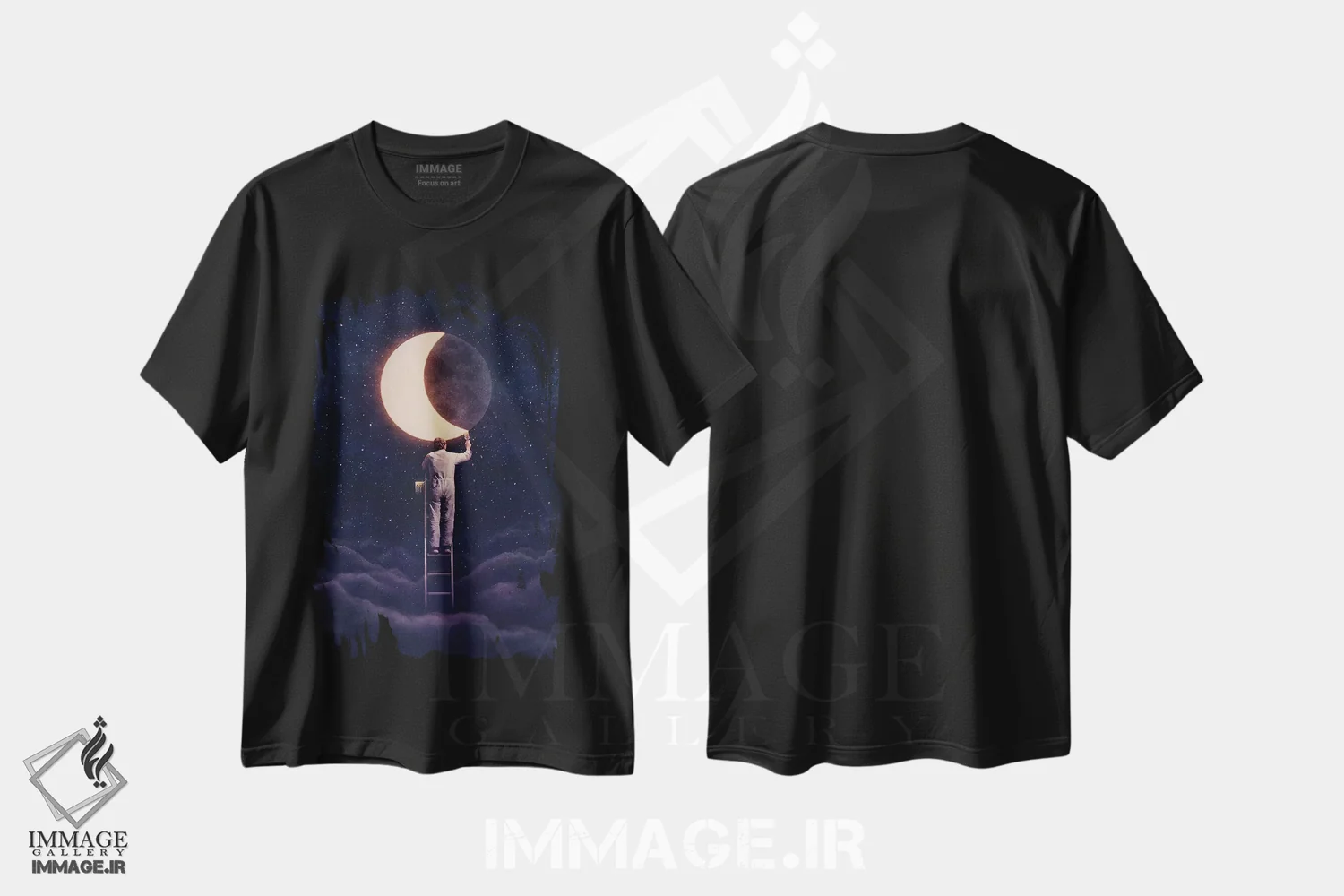تیشرت مشکی طرح دار شب را دریاب، هنر دیجیتال اثر انکل دیکا | فروشگاه ایماژ