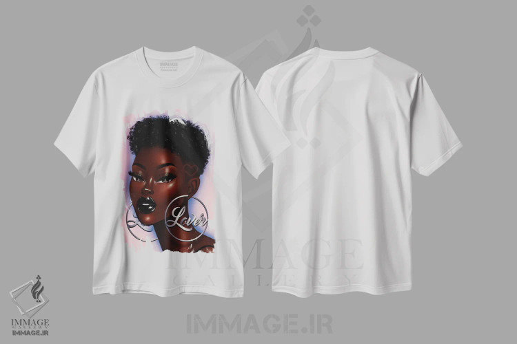 تیشرت سفید طرح دار عاشق، هنر آمریکایی آفریقایی تبار اثر استر لا مین دور | immage.ir