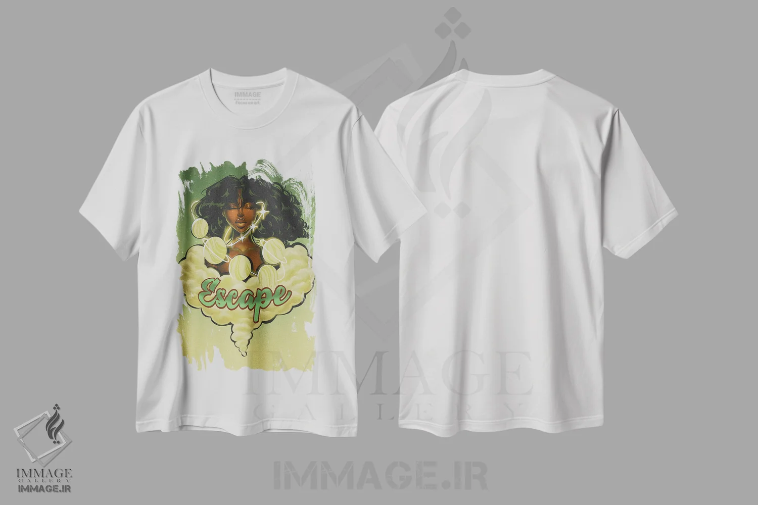 تیشرت سفید طرح دار نووا، هنر آمریکایی آفریقایی تبار اثر استر لا مین دور | immage.ir