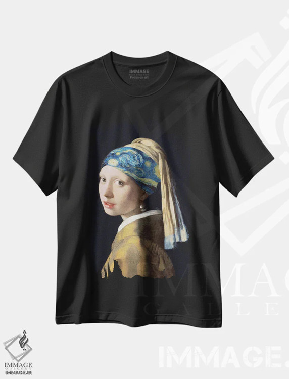 تیشرت مشکی طرح دار دختر پرستاره، هنر دیجیتال اثر آرت اله | immage.ir