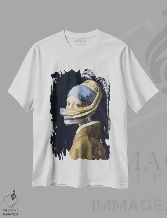 تیشرت سفید طرح دار باد دارد می آید، هنر دیجیتال اثر آرت اله | immage.ir