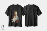 تیشرت مشکی طرح دار بانویی با راهب، هنر دیجیتال اثر آرت اله | immage.ir