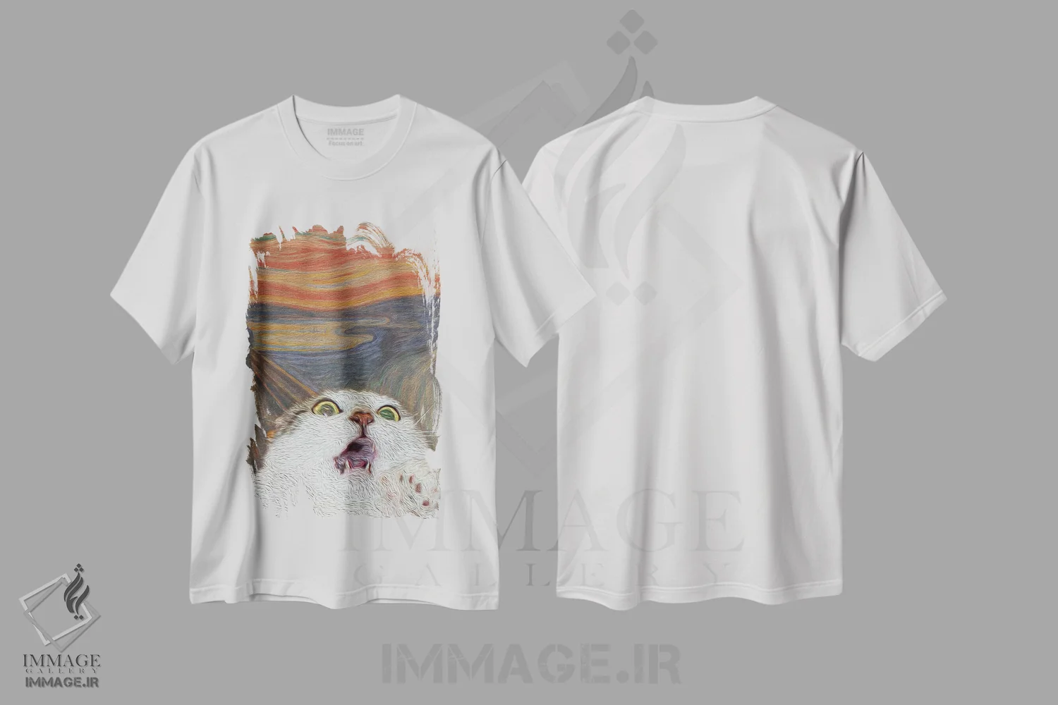 تیشرت سفید طرح دار میو ۳، هنر دیجیتال اثر آرت اله | immage.ir