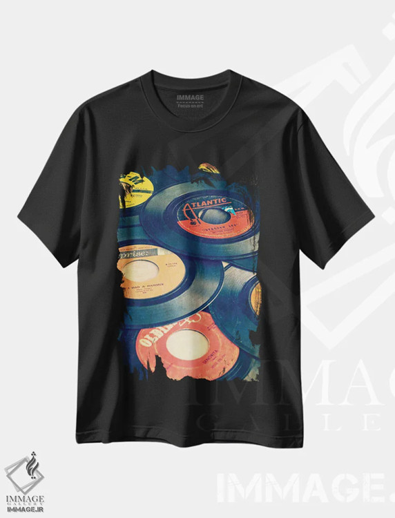 تیشرت مشکی طرح دار صفحات قدیمی، تزئینی اثر ادوارد ام. فیلدینگ | فروشگاه ایماژ