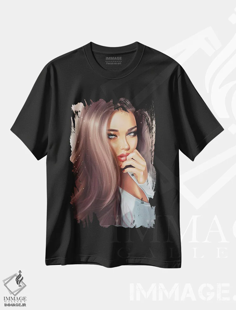 تیشرت مشکی طرح دار زیبایی، هنر دیجیتال اثر ارین فلیس | فروشگاه ایماژ