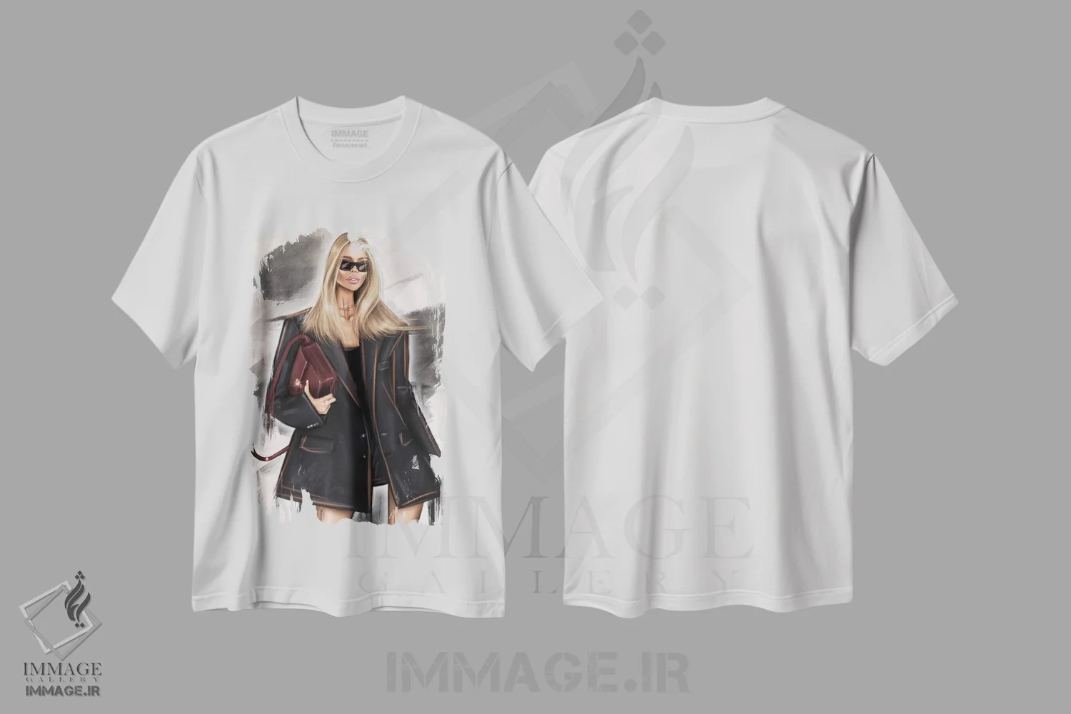 تیشرت سفید طرح دار مدل مد، هنر دیجیتال اثر ارین فلیس | فروشگاه ایماژ