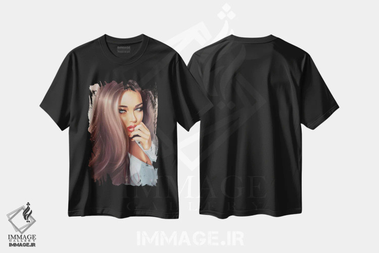 تیشرت مشکی طرح دار زیبایی، هنر دیجیتال اثر ارین فلیس | فروشگاه ایماژ