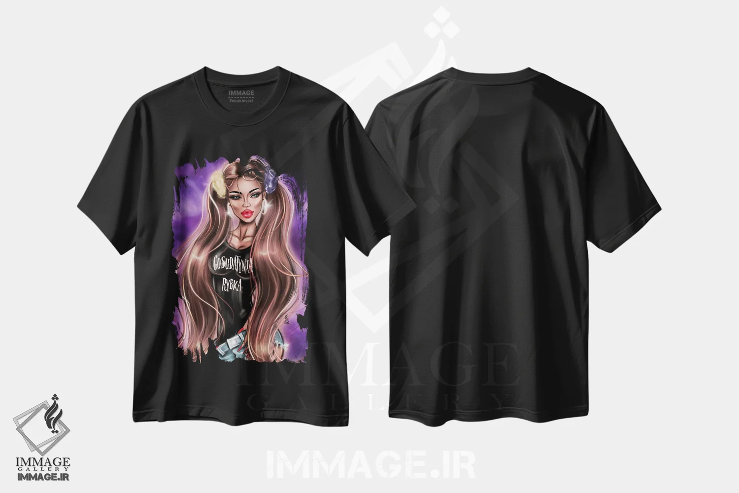 تیشرت مشکی طرح دار عروسک بامزه، هنر دیجیتال اثر ارین فلیس | immage.ir