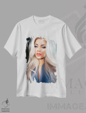 تیشرت سفید طرح دار هنر پرتره زیبایی، هنر دیجیتال اثر ارین فلیس | فروشگاه ایماژ