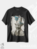 تیشرت مشکی طرح دار دکتر پاپینجی، دست نقاشی و طراحی دستی اثر اریک فن | فروشگاه ایماژ