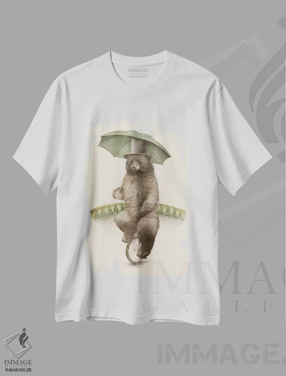تیشرت سفید طرح دار فردریک، دست نقاشی و طراحی دستی اثر اریک فن | immage.ir