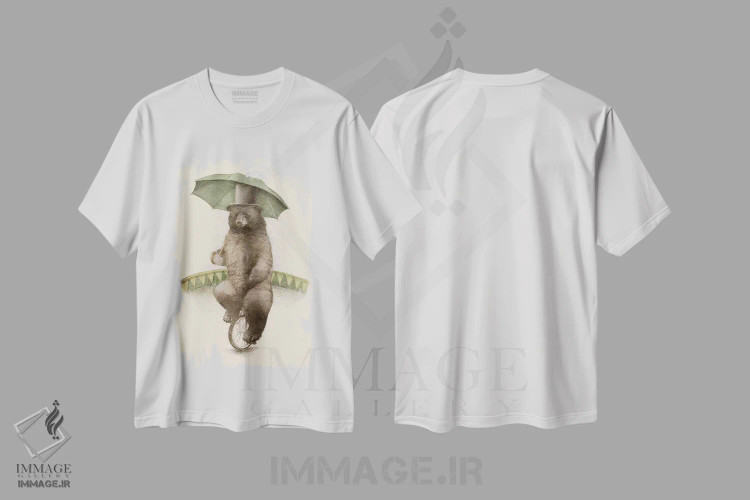 تیشرت سفید طرح دار فردریک، دست نقاشی و طراحی دستی اثر اریک فن | immage.ir