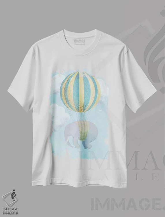 تیشرت سفید طرح دار بالا و دور اثر اریک فن | immage.ir