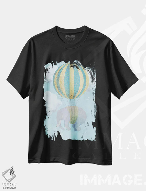 تیشرت مشکی طرح دار بالا و دور اثر اریک فن | فروشگاه ایماژ