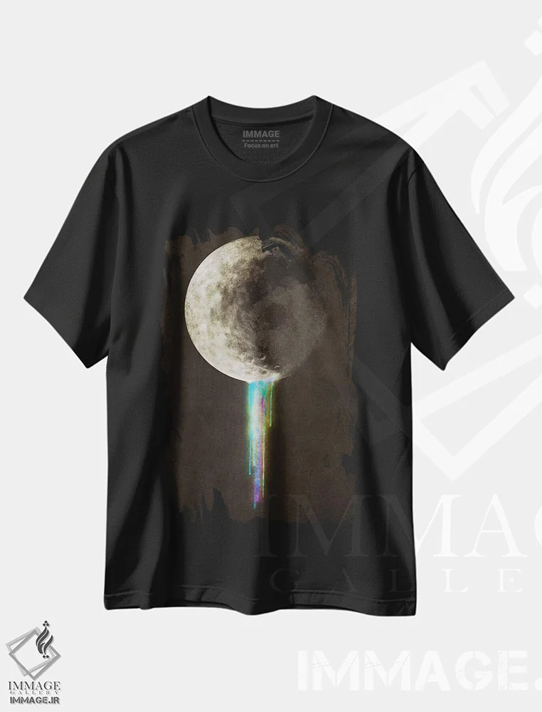 تیشرت مشکی طرح دار پخش شدن رنگ، هنر فاخر معاصر اثر اریک فن | فروشگاه ایماژ