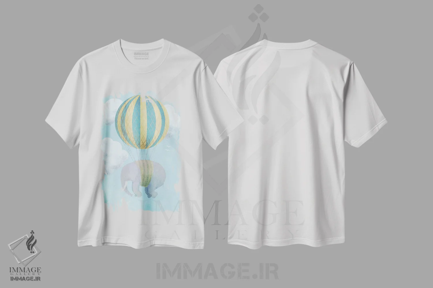 تیشرت سفید طرح دار بالا و دور اثر اریک فن | immage.ir