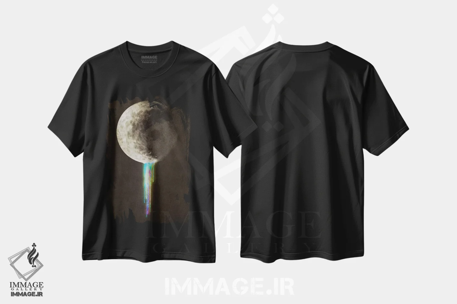 تیشرت مشکی طرح دار پخش شدن رنگ، هنر فاخر معاصر اثر اریک فن | فروشگاه ایماژ