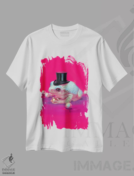تیشرت سفید طرح دار فقط یک قورباغه، دکوراسیون جایگزین اثر اران فاولر | فروشگاه ایماژ