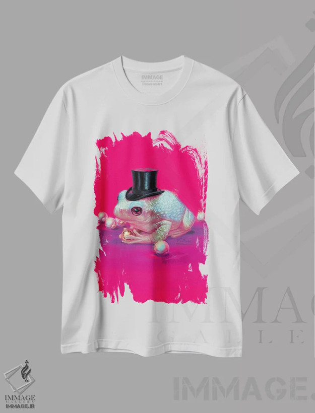 تیشرت سفید طرح دار فقط یک قورباغه، دکوراسیون جایگزین اثر اران فاولر | فروشگاه ایماژ