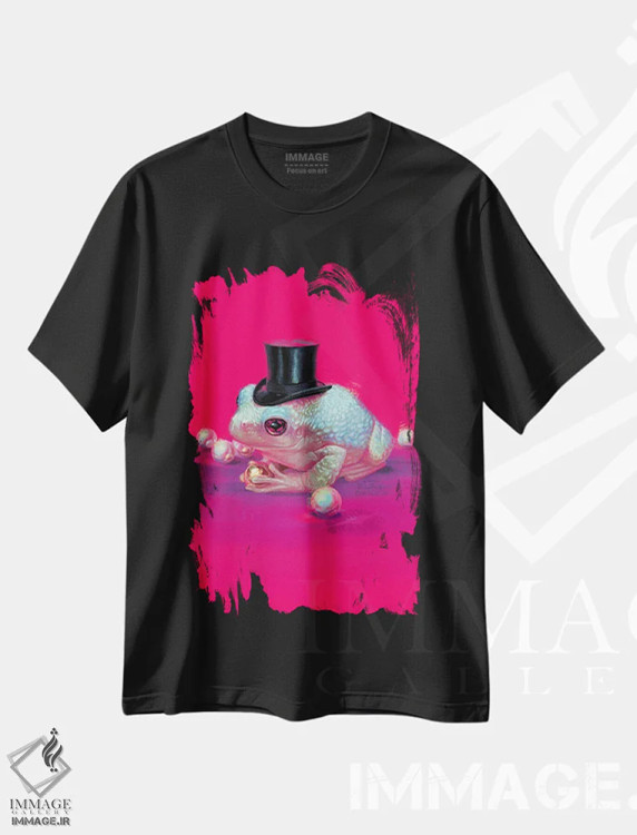 تیشرت مشکی طرح دار فقط یک قورباغه، دکوراسیون جایگزین اثر اران فاولر | immage.ir