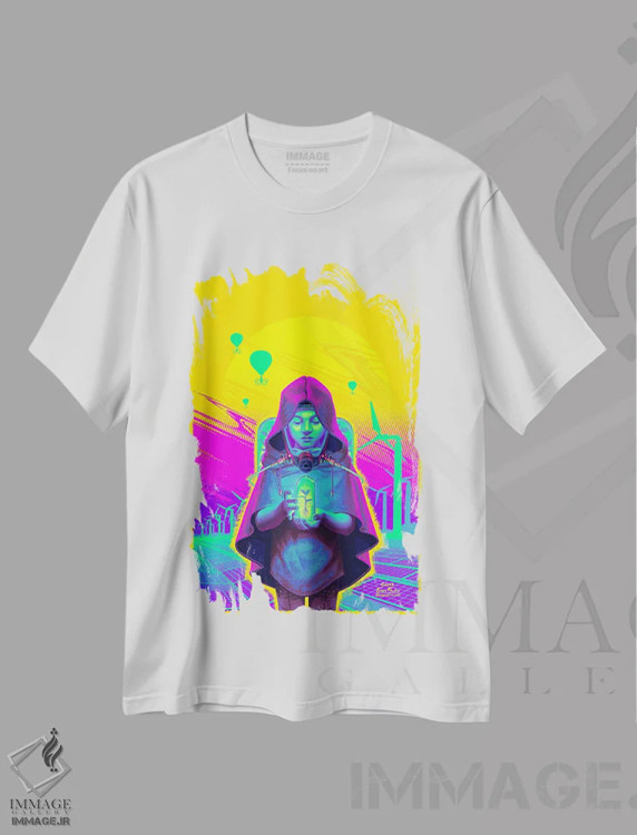 تیشرت سفید طرح دار ریسمان های زندگی، دکوراسیون جایگزین اثر اران فاولر | فروشگاه ایماژ