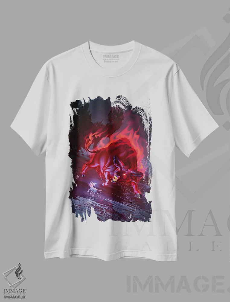 تیشرت سفید طرح دار آخرین بازماندهٔ گونهٔ خود، دکوراسیون جایگزین اثر اران فاولر | immage.ir