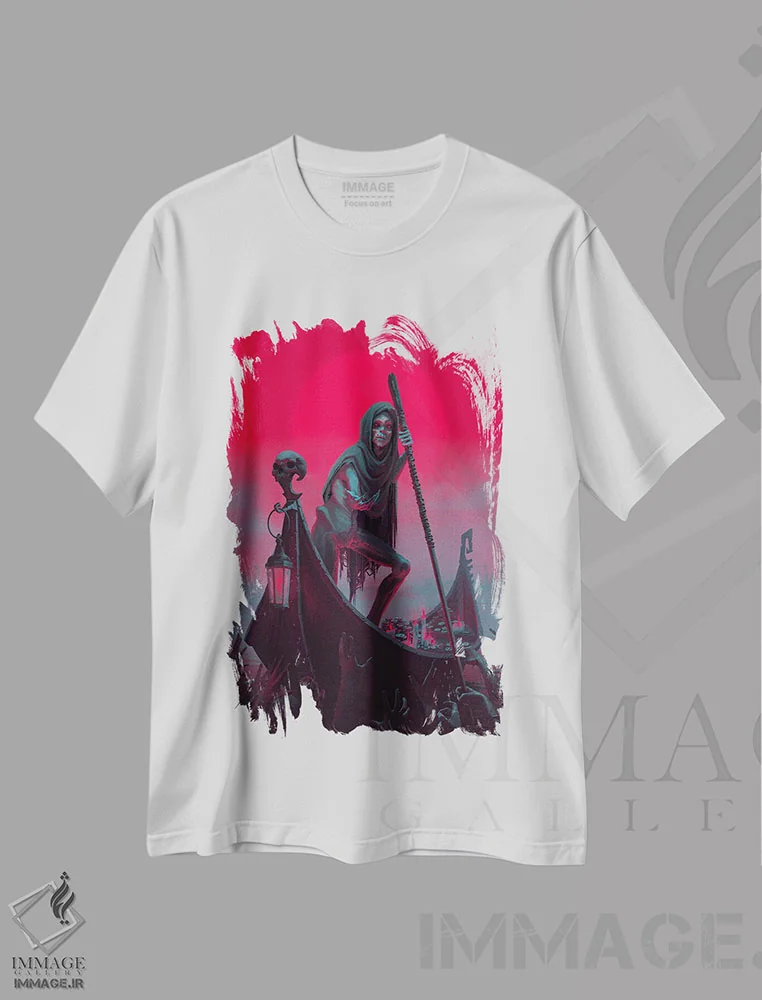 تیشرت سفید طرح دار عبور ایمن، دکوراسیون جایگزین اثر اران فاولر | فروشگاه ایماژ