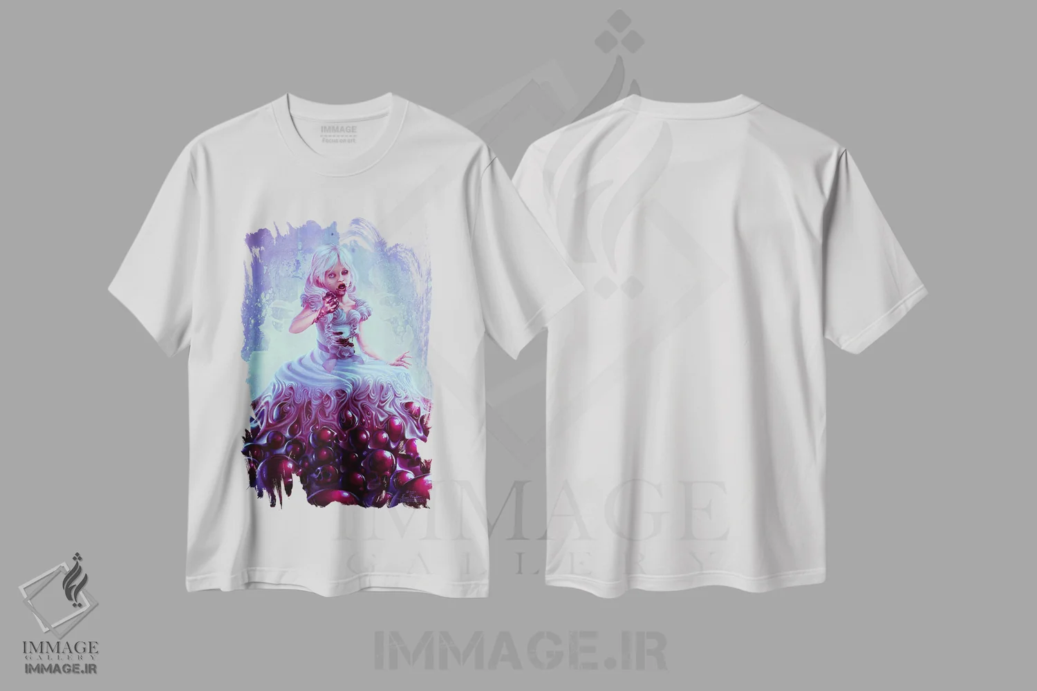 تیشرت سفید طرح دار شیرین دوست، دکوراسیون جایگزین اثر اران فاولر | immage.ir