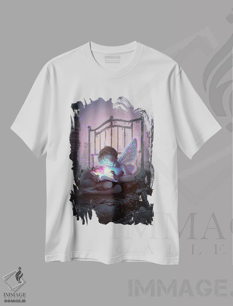 تیشرت سفید طرح دار جادوی درون، دکوراسیون جایگزین اثر اران فاولر | فروشگاه ایماژ