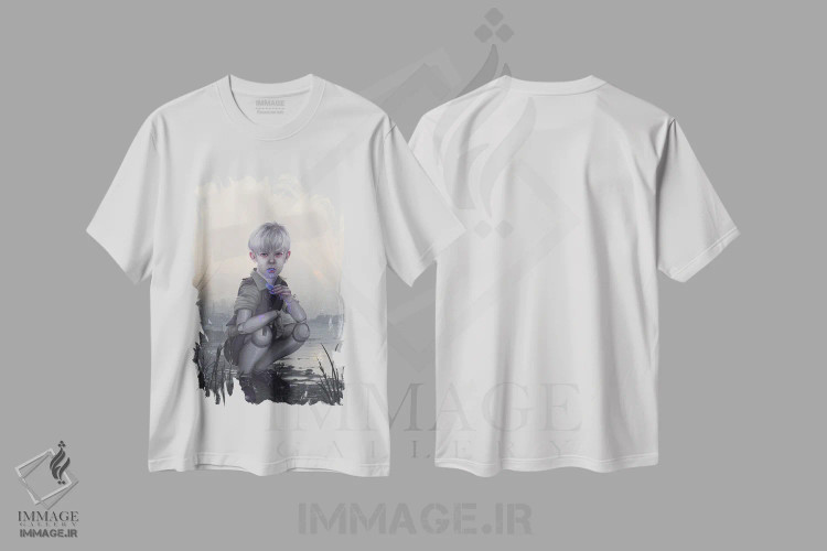تیشرت سفید طرح دار پسری واقعی، دکوراسیون جایگزین اثر اران فاولر | immage.ir