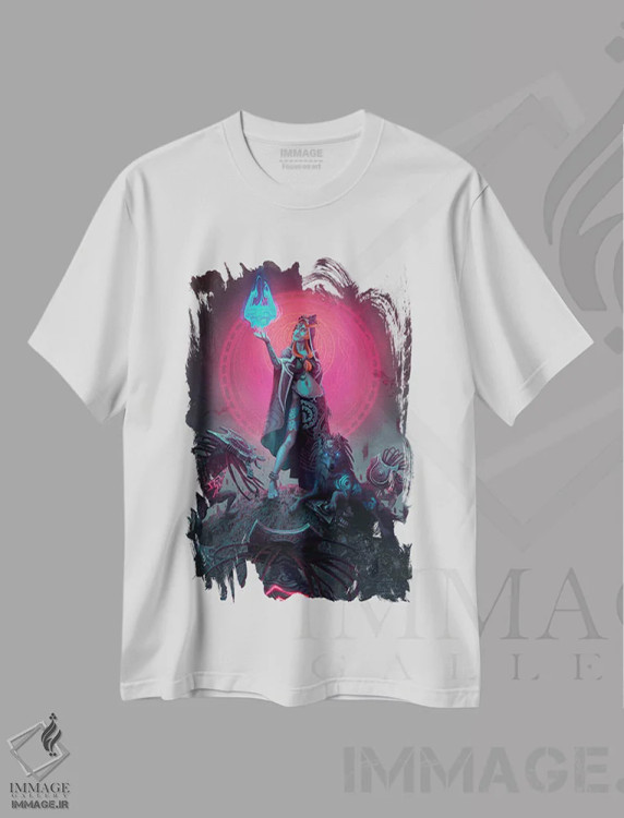 تیشرت سفید طرح دار سایهٔ درهم تنیده، دکوراسیون جایگزین اثر اران فاولر | immage.ir