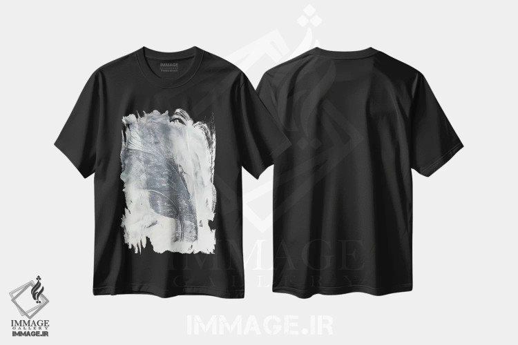 تیشرت مشکی طرح دار خاکستری مرمری II، آبستره اثر اتان هارپر | immage.ir