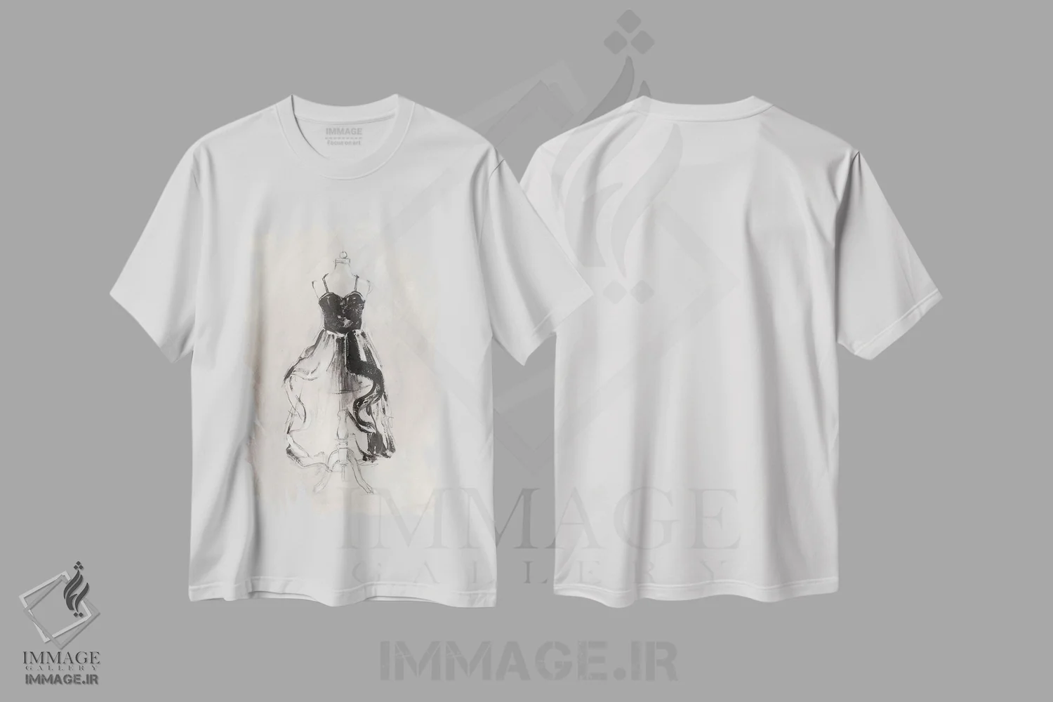 تیشرت سفید طرح دار پیراهن شب سیاه II، تزئینی اثر اتان هارپر | immage.ir