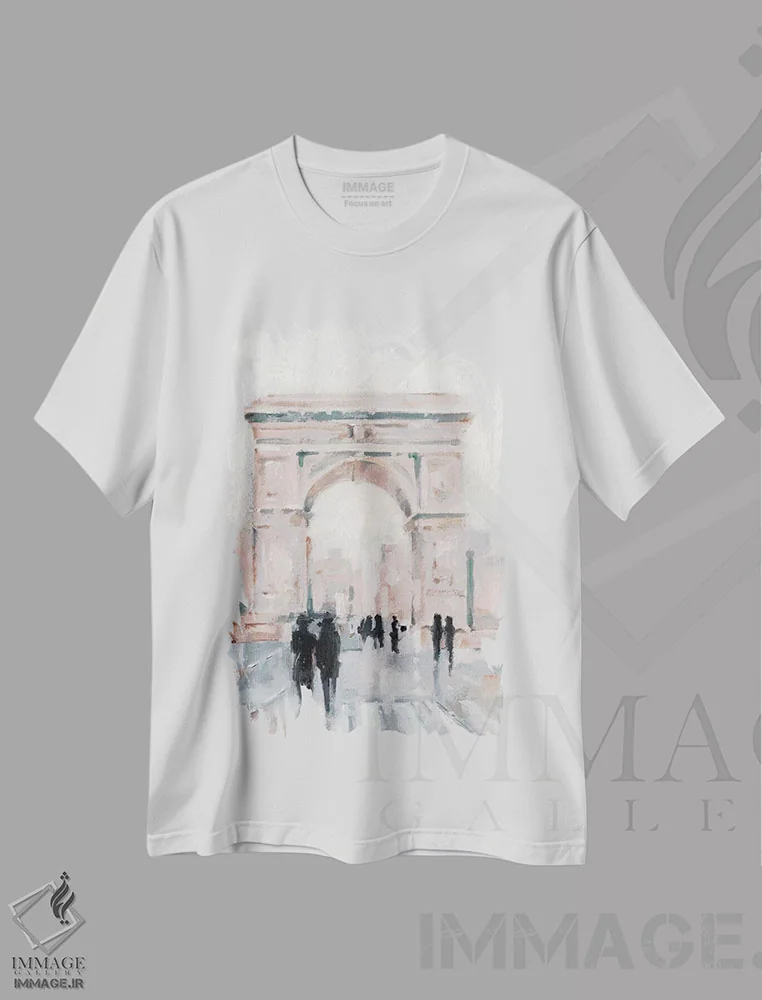 تیشرت سفید طرح دار پیاده روی صبحگاهی II، دکور معاصر اثر اتان هارپر | immage.ir