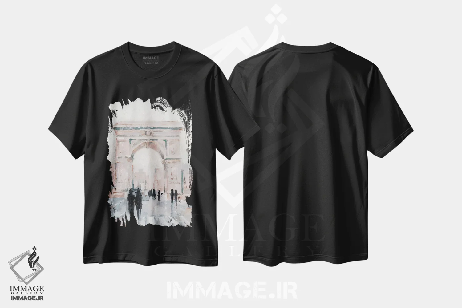 تیشرت مشکی طرح دار پیاده روی صبحگاهی II، دکور معاصر اثر اتان هارپر | فروشگاه ایماژ