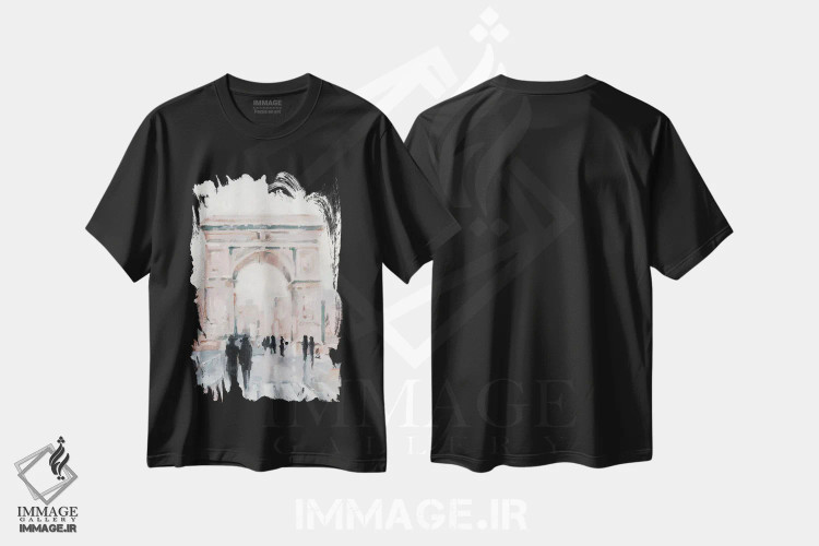 تیشرت مشکی طرح دار پیاده روی صبحگاهی II، دکور معاصر اثر اتان هارپر | فروشگاه ایماژ